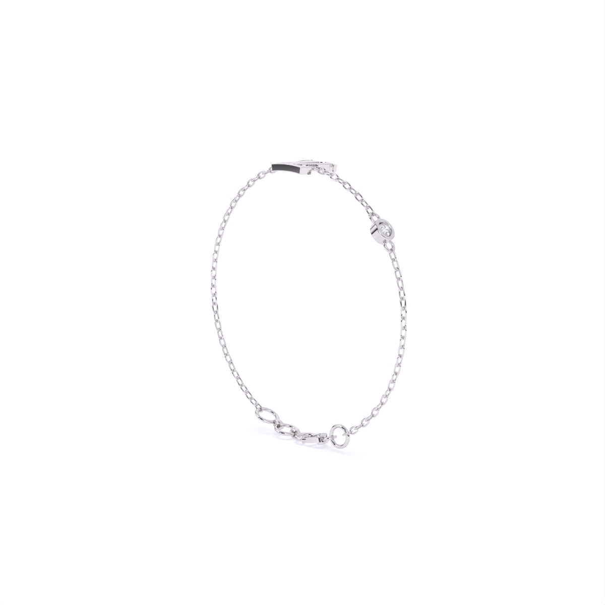 Iconic Logo Charm Bracelet with Single Detail Diamond