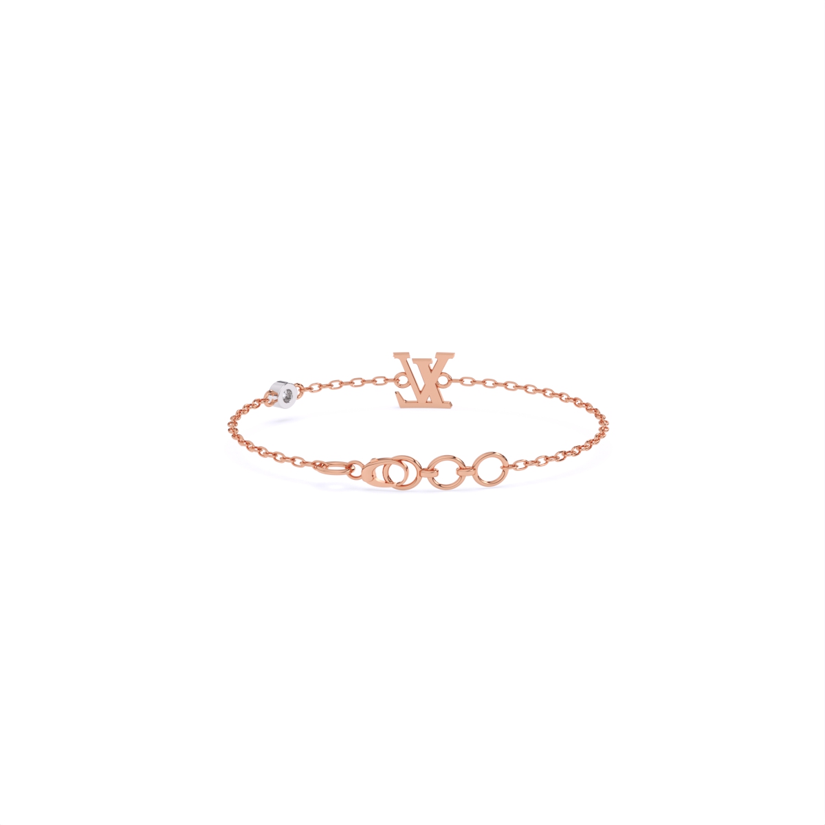 Iconic Logo Charm Bracelet with Single Detail Diamond