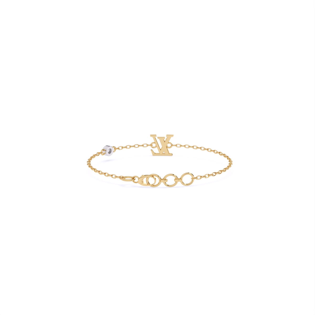 Iconic Logo Charm Bracelet with Single Detail Diamond