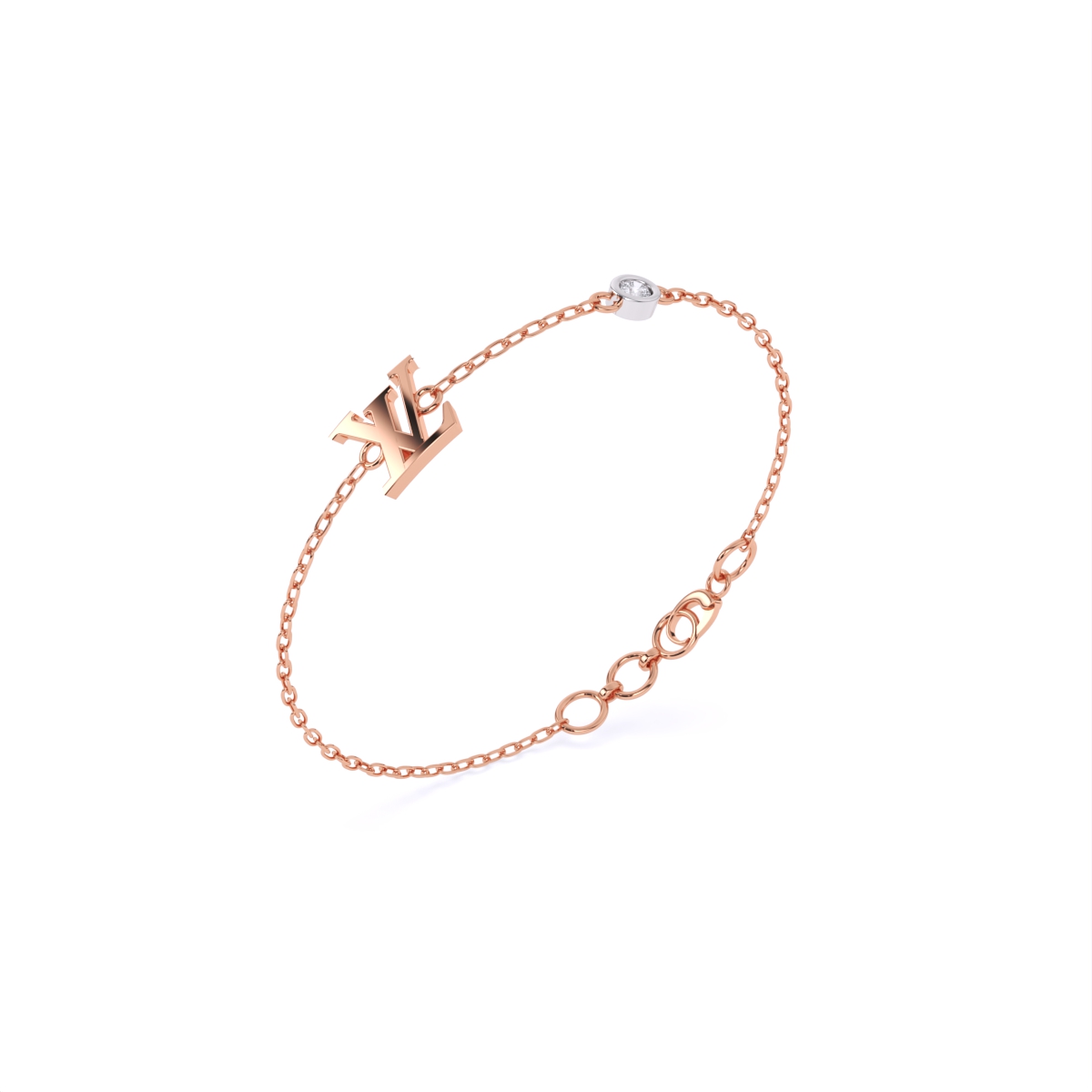 Iconic Logo Charm Bracelet with Single Detail Diamond