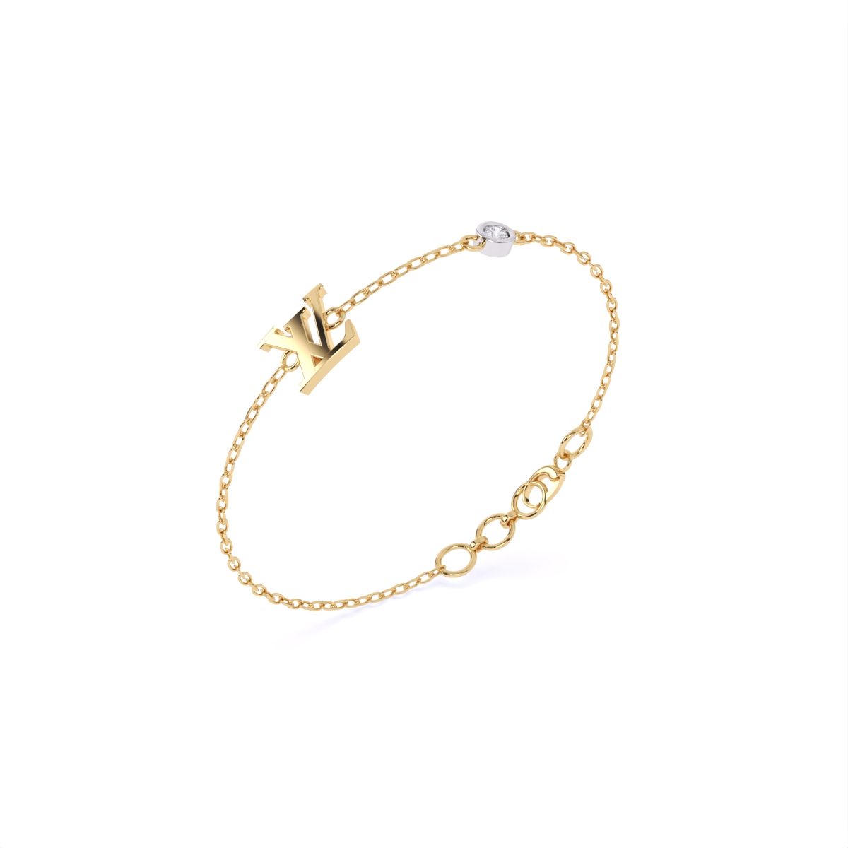 Iconic Logo Charm Bracelet with Single Detail Diamond