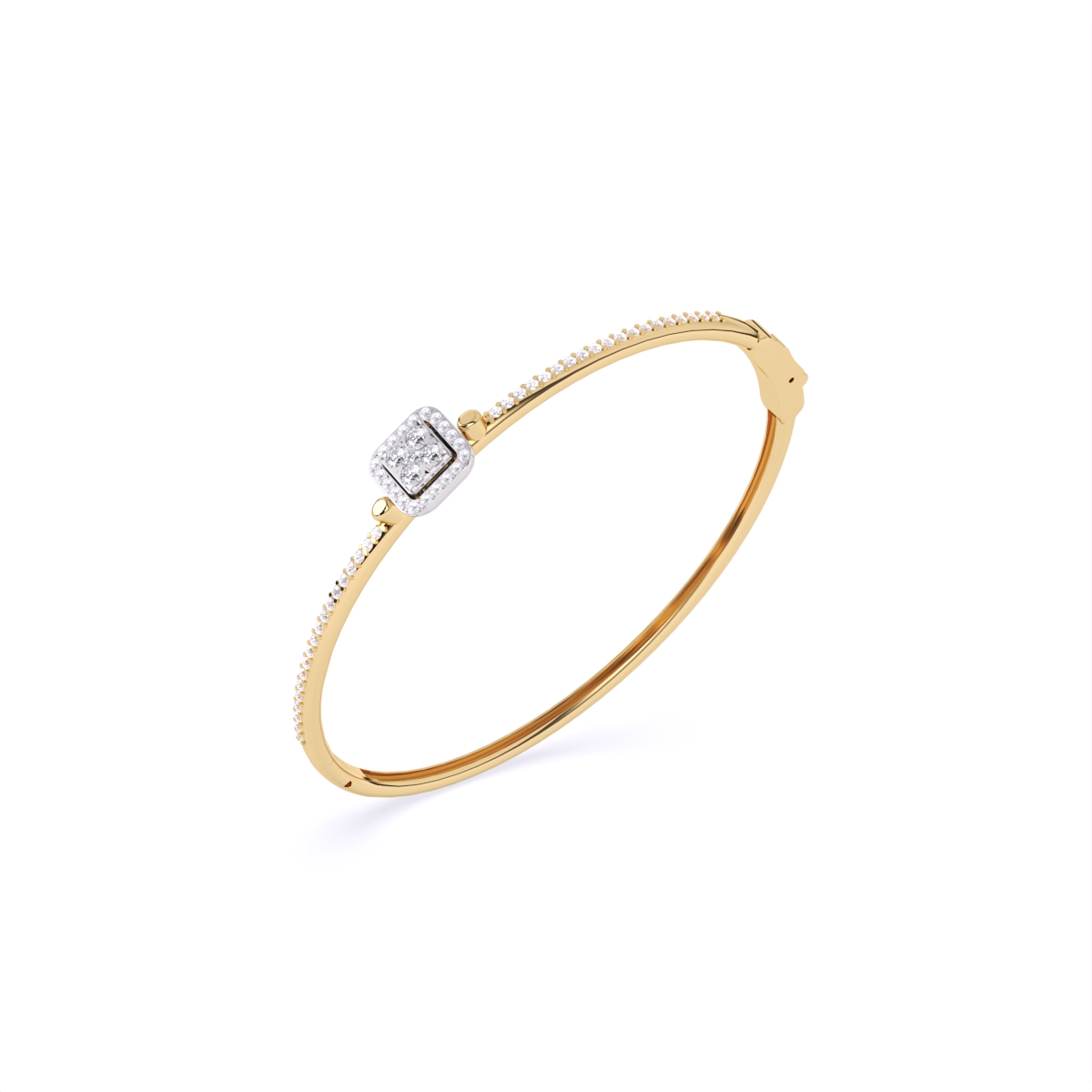 Elegant Square Frame Mini Diamond Bracelet