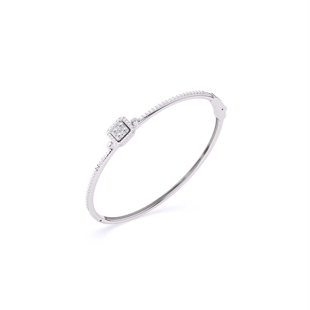 Elegant Square Frame Mini Diamond Bracelet