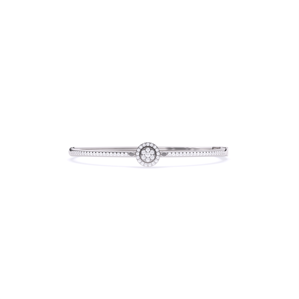 Sleek Diamond Band Bracelet Featuring Central Solitaire