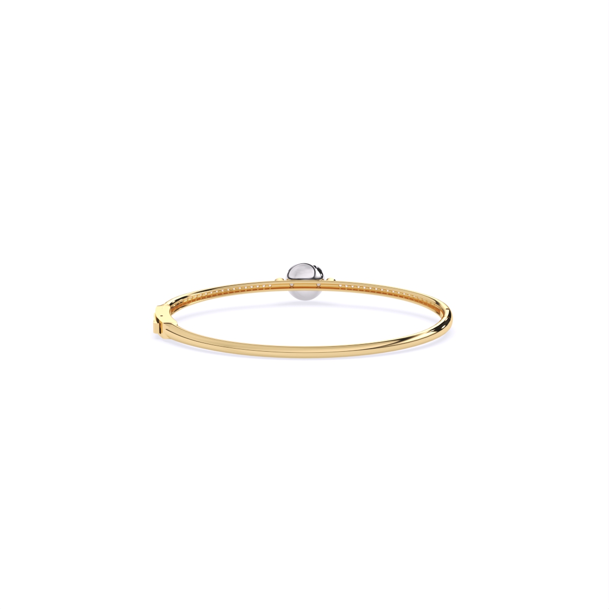 Sleek Diamond Band Bracelet Featuring Central Solitaire