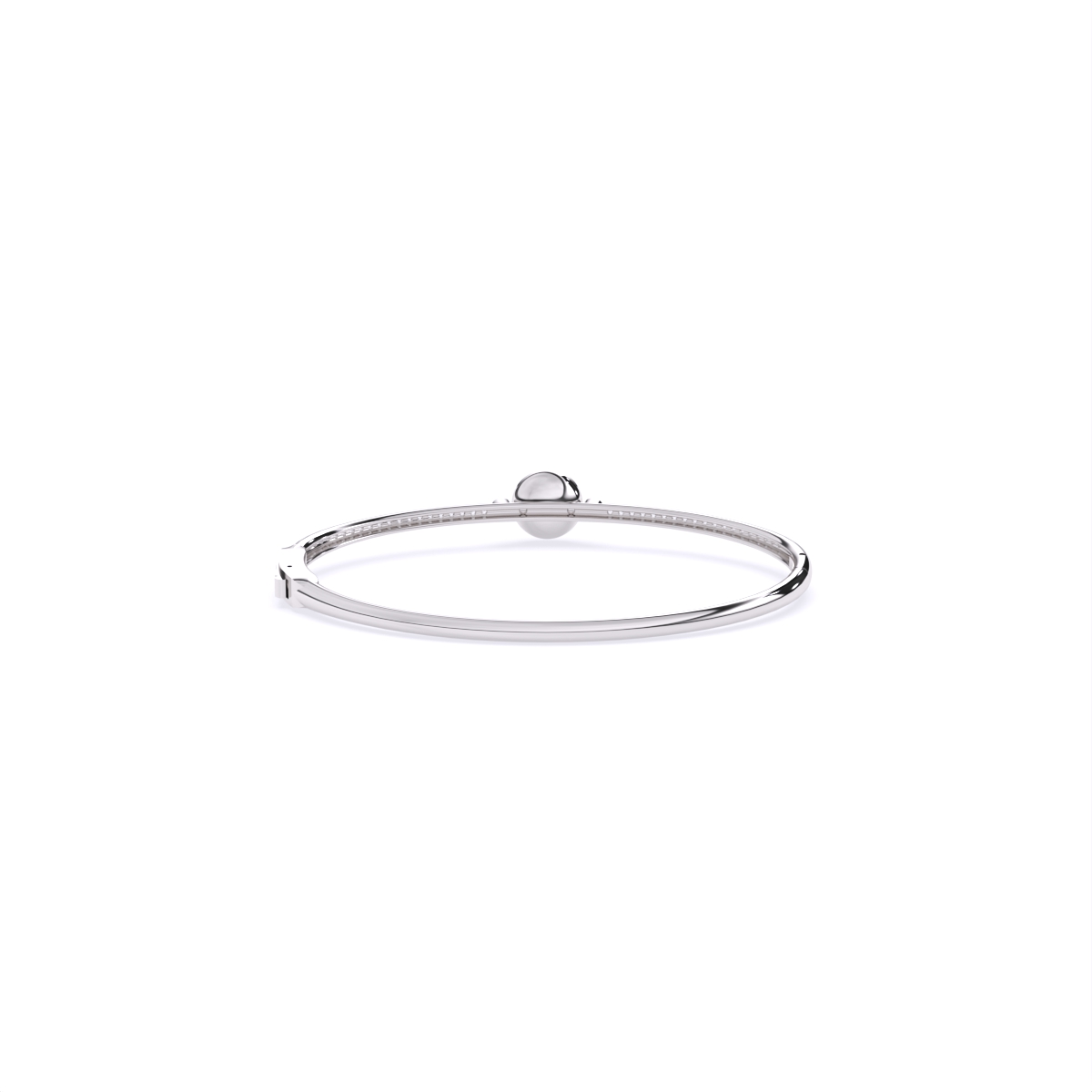 Sleek Diamond Band Bracelet Featuring Central Solitaire