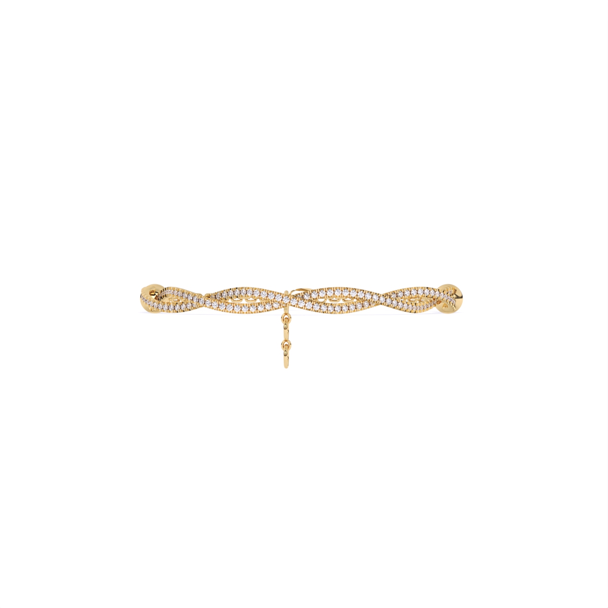 Sophisticated Braid Style Diamond Link Bracelet