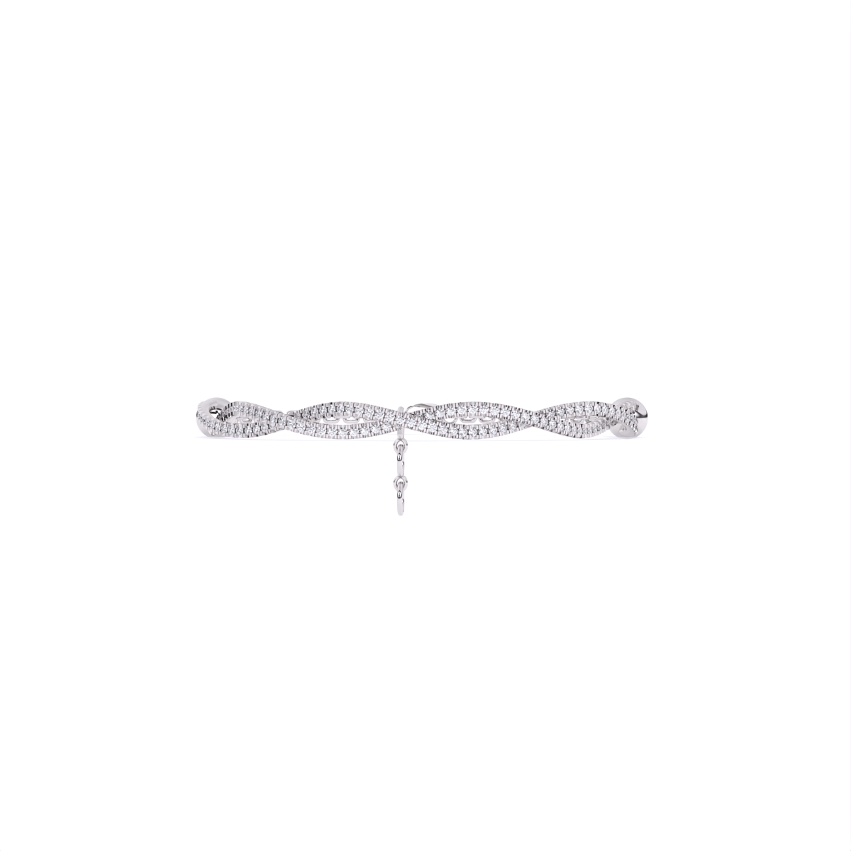 Sophisticated Braid Style Diamond Link Bracelet