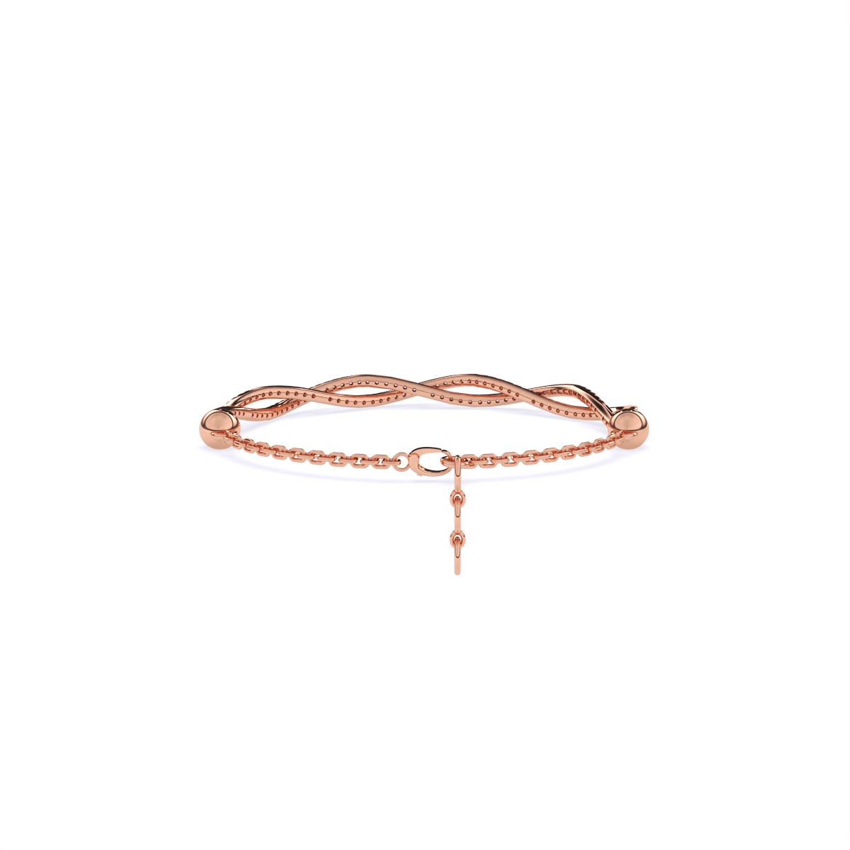 Sophisticated Braid Style Diamond Link Bracelet