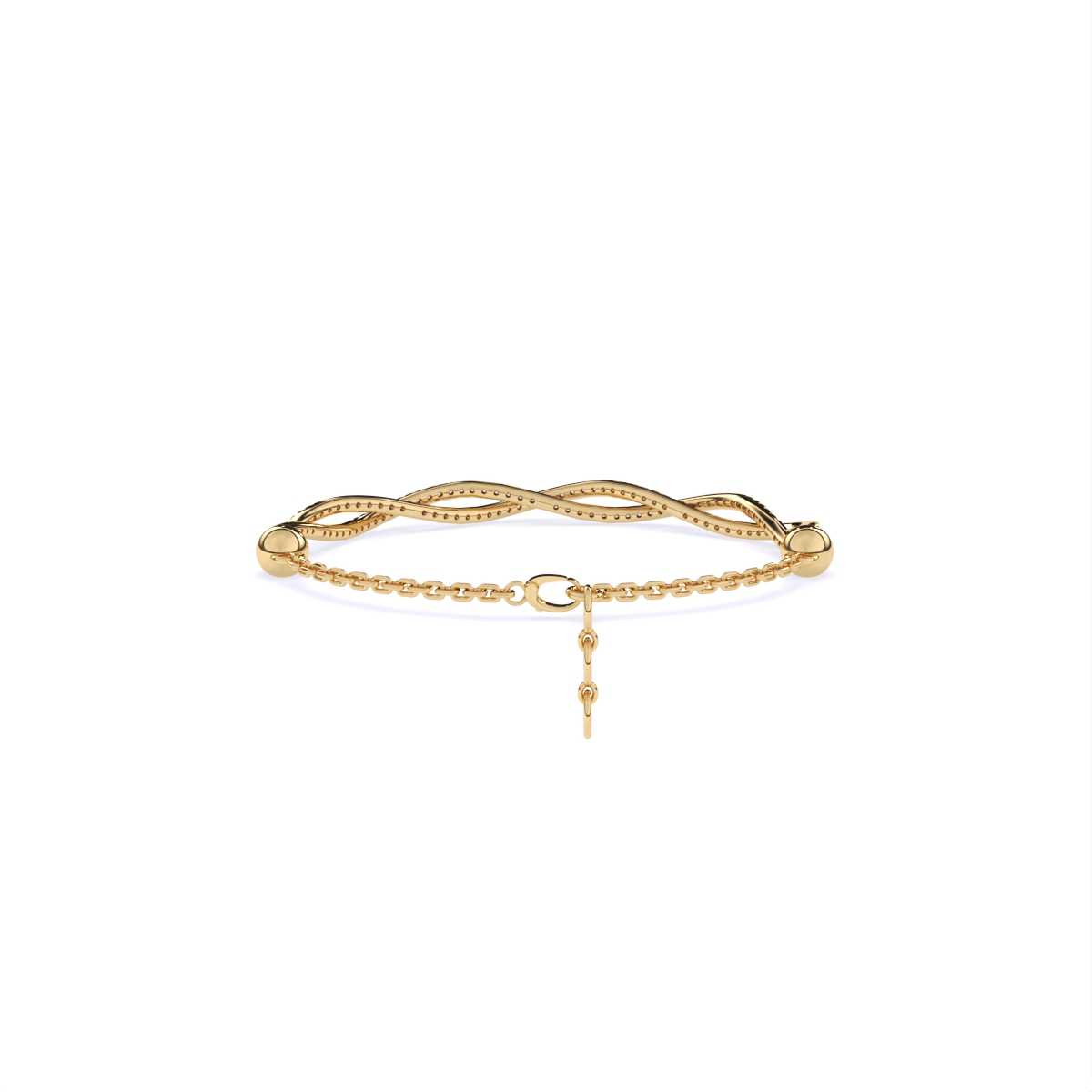 Sophisticated Braid Style Diamond Link Bracelet
