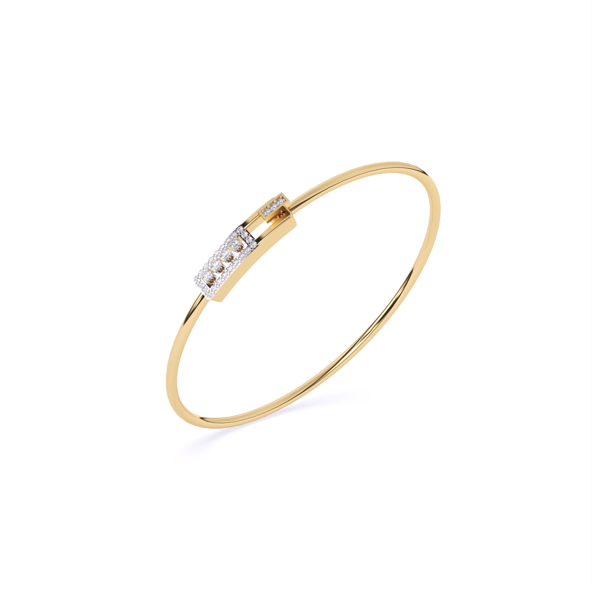 Elegant Rectangular motif Diamond Kada
