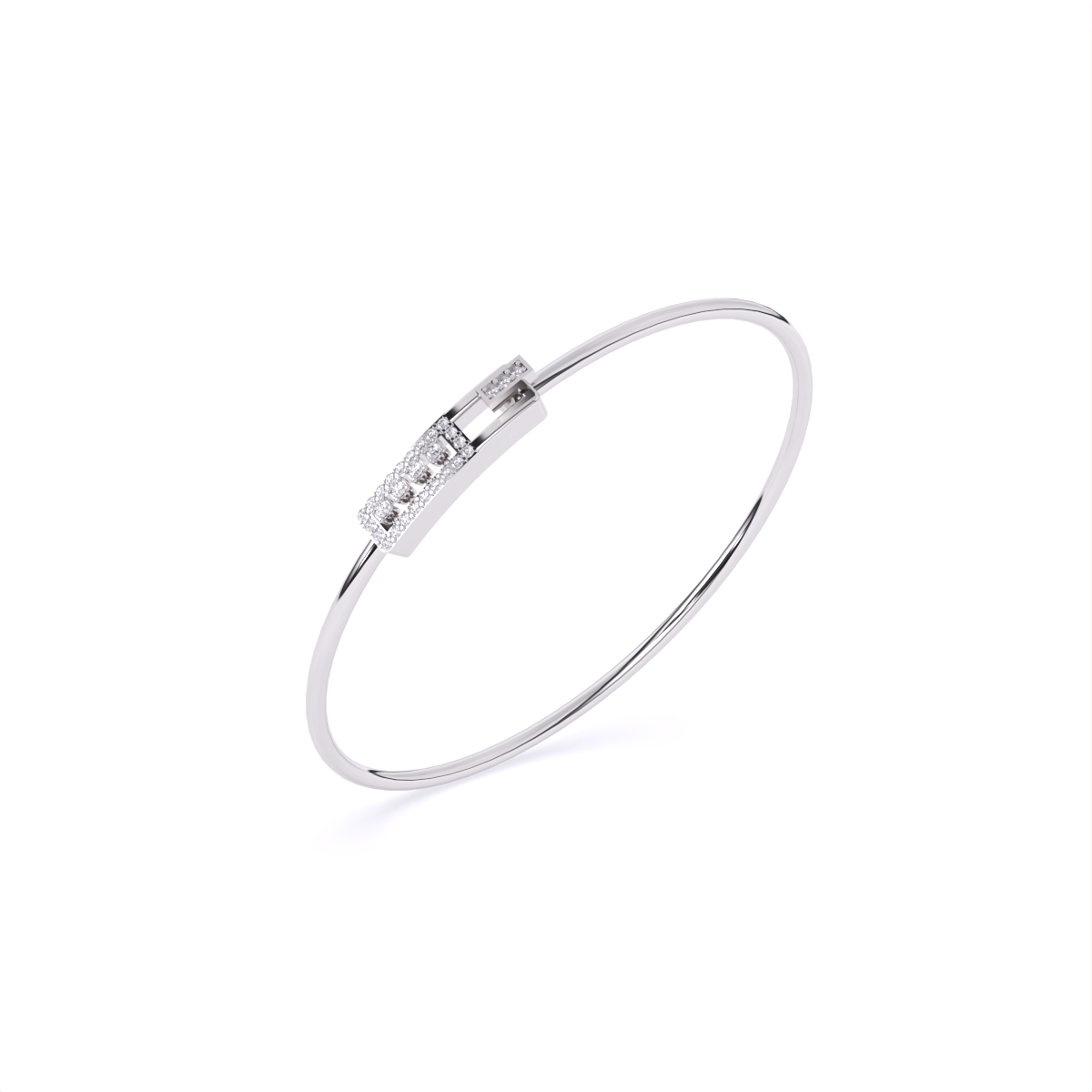 Elegant Rectangular motif Diamond Kada