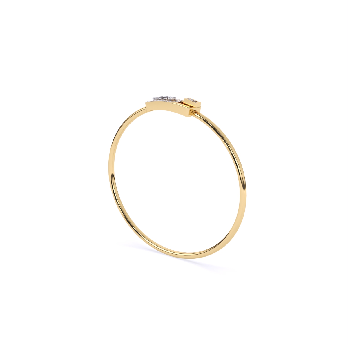 Elegant Rectangular motif Diamond Kada