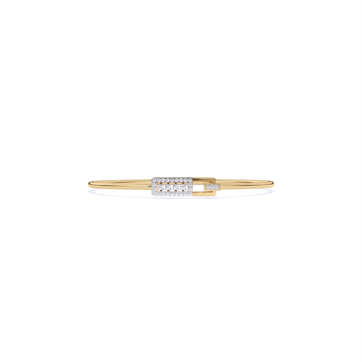 Elegant Rectangular motif Diamond Kada