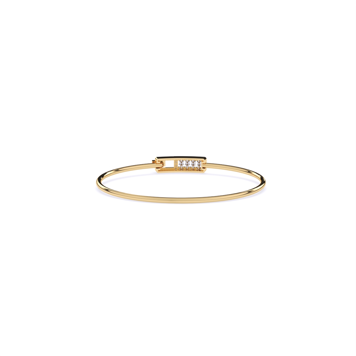 Elegant Rectangular motif Diamond Kada