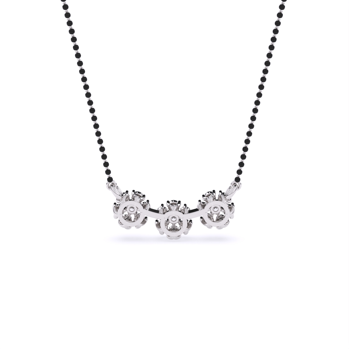 Floral Love 3-Charm Diamond Pendant Mangalsutra