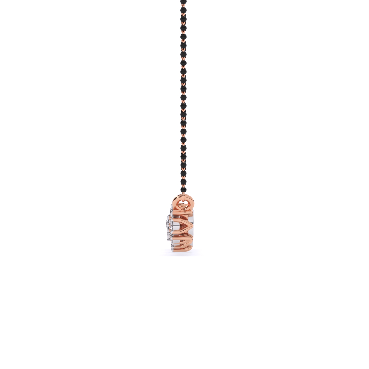 Floral Love 3-Charm Diamond Pendant Mangalsutra