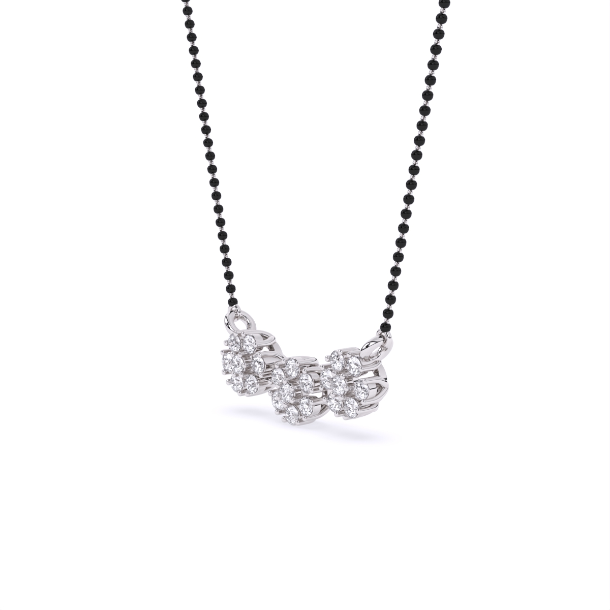 Floral Love 3-Charm Diamond Pendant Mangalsutra