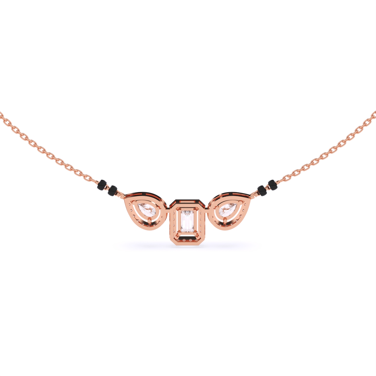 Pear & Emerald Cut Mangalsutra Pendant