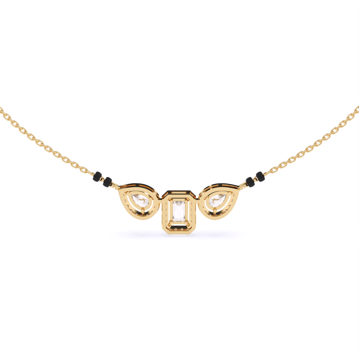 Pear & Emerald Cut Mangalsutra Pendant
