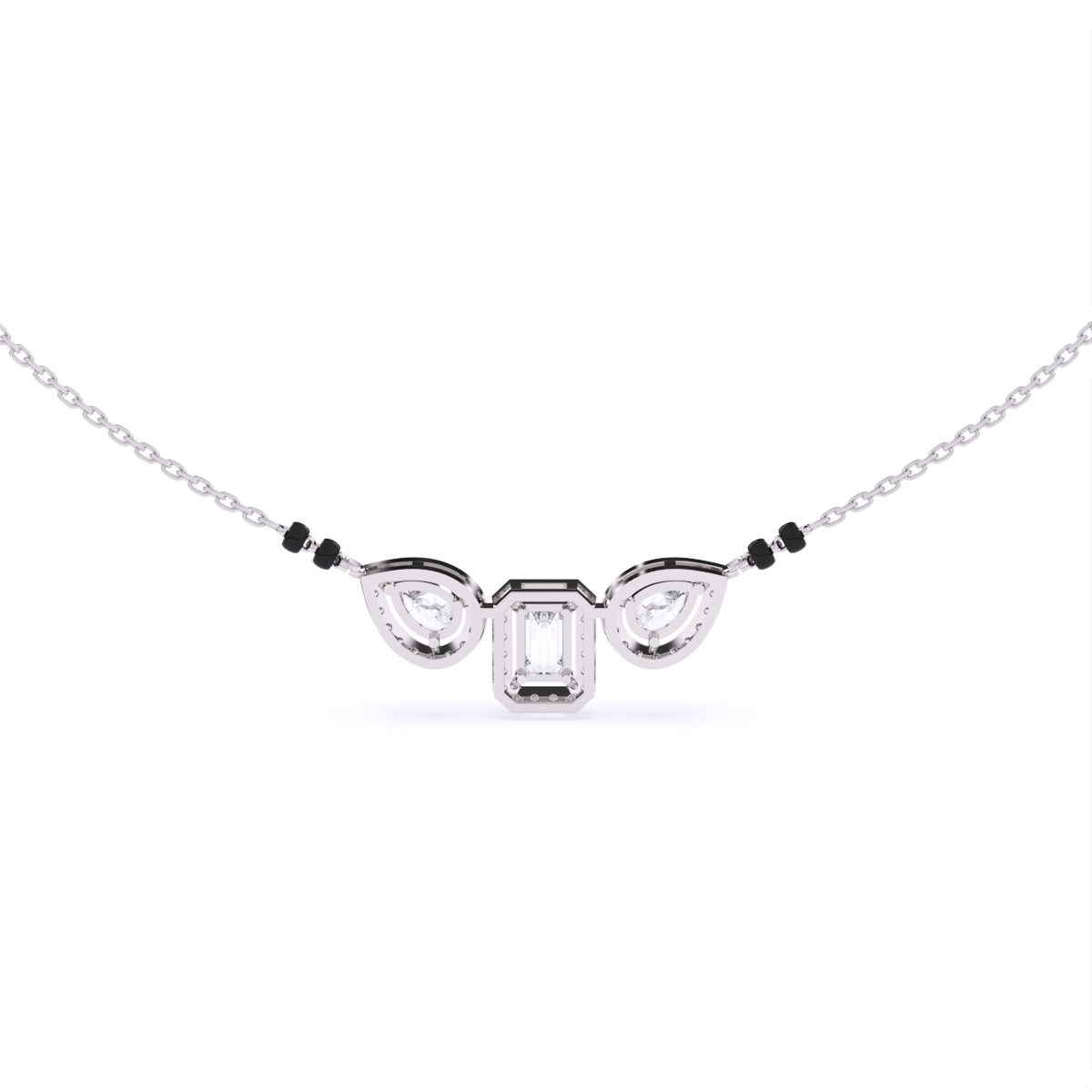 Pear & Emerald Cut Mangalsutra Pendant