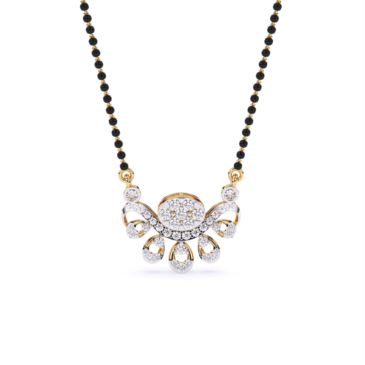 Artistic Petal Drop Diamond Mangalsutra