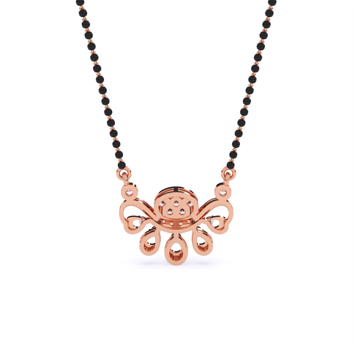 Artistic Petal Drop Diamond Mangalsutra
