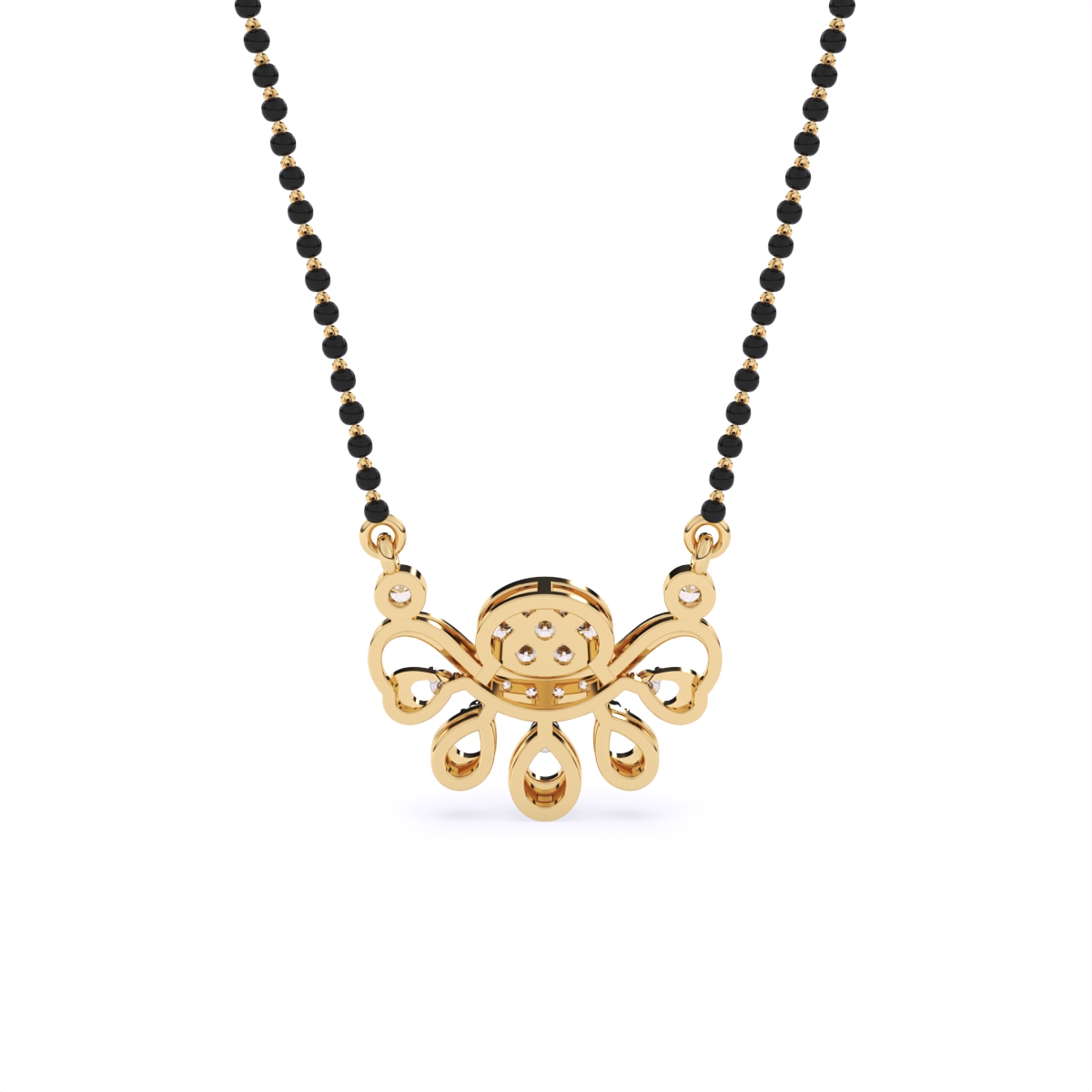 Artistic Petal Drop Diamond Mangalsutra