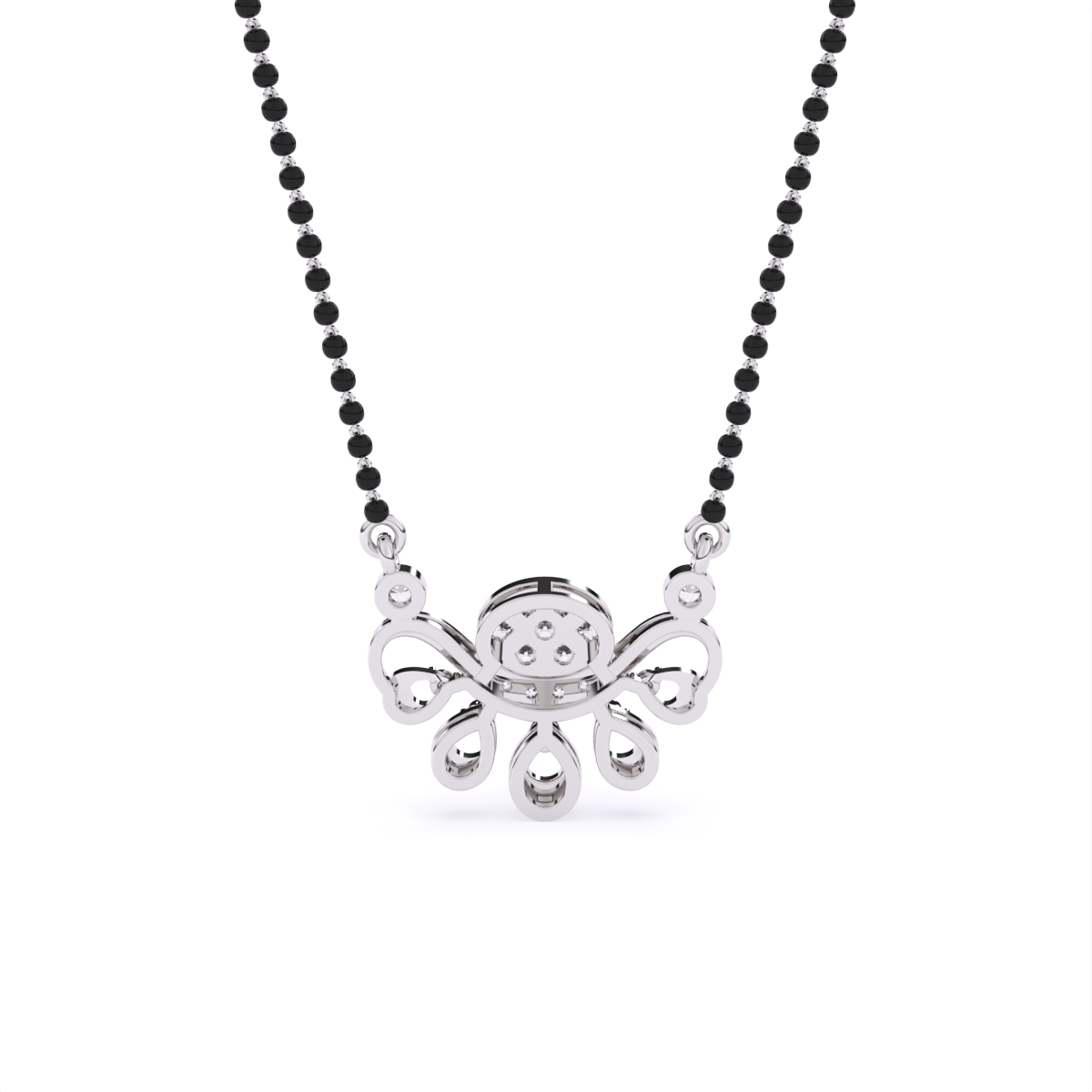 Artistic Petal Drop Diamond Mangalsutra