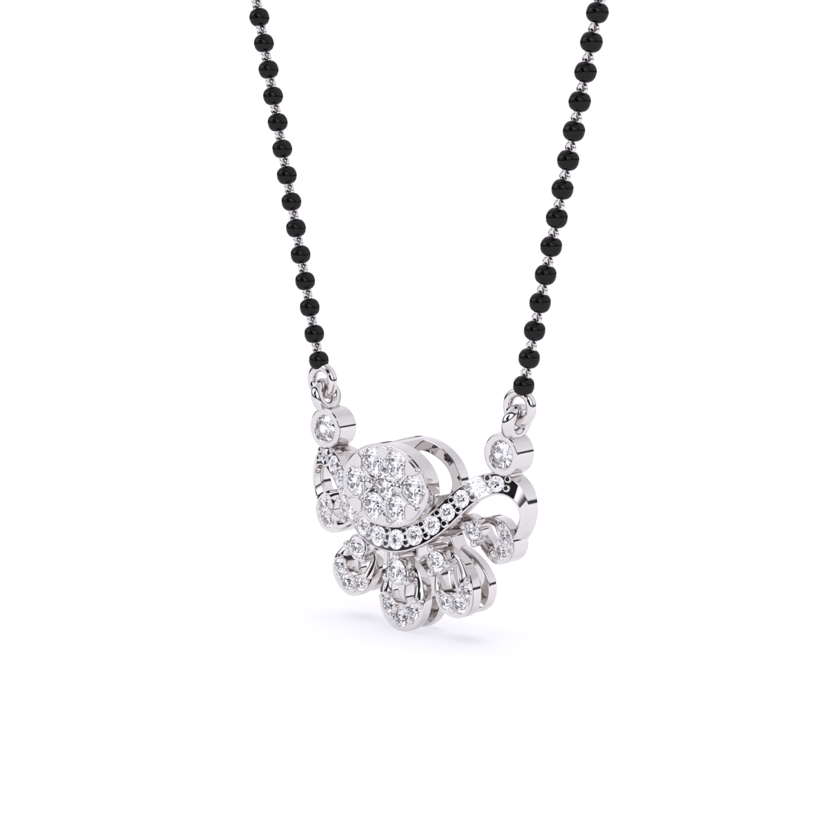 Artistic Petal Drop Diamond Mangalsutra