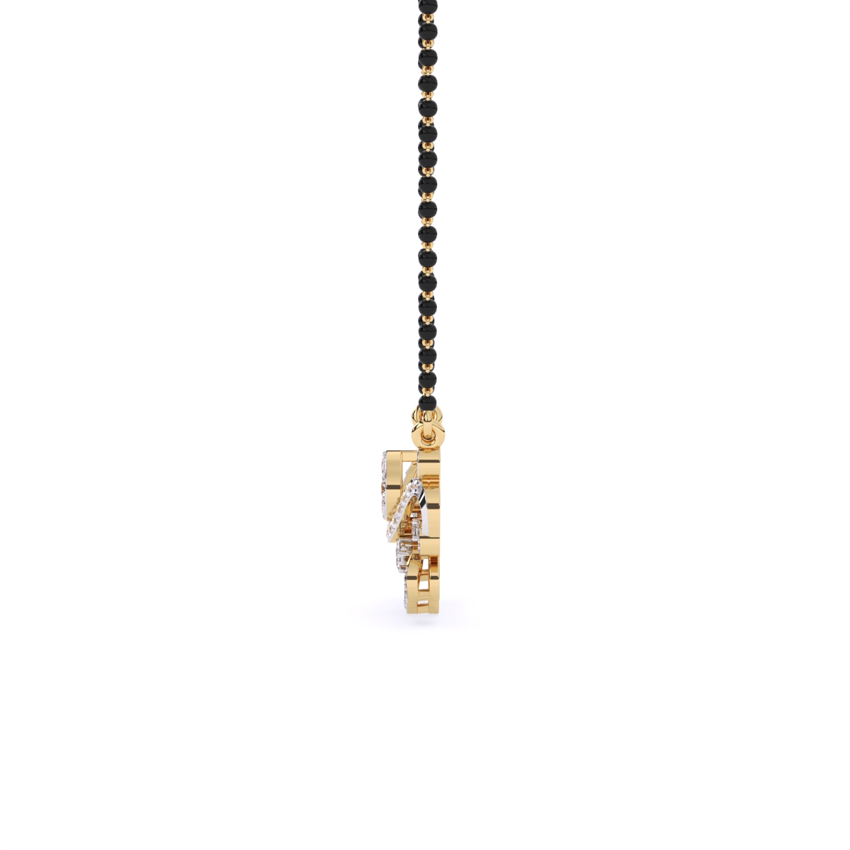 Artistic Petal Drop Diamond Mangalsutra