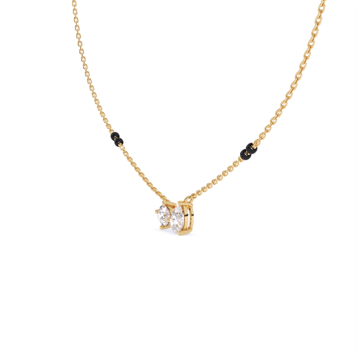 Round Meets Drop Design Pendant Mangalsutra