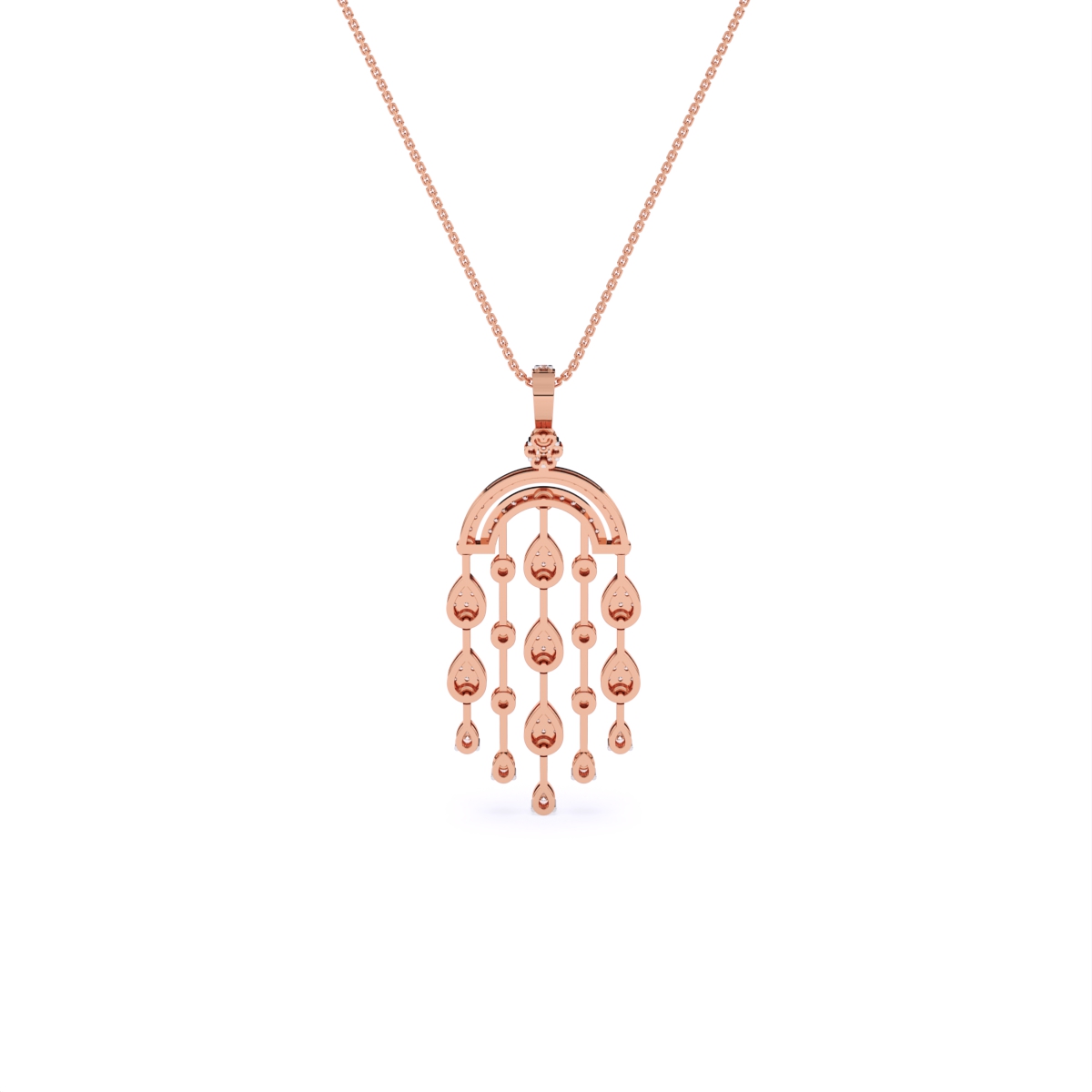 Chandelier Style Drop-Set Diamond Pendant
