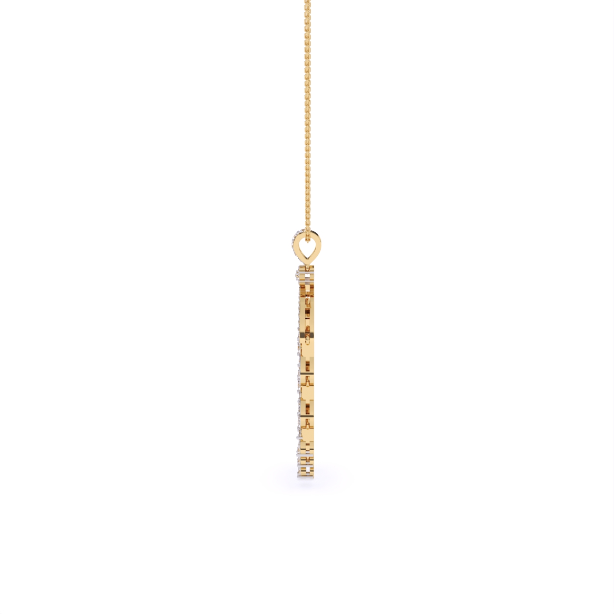 Chandelier Style Drop-Set Diamond Pendant