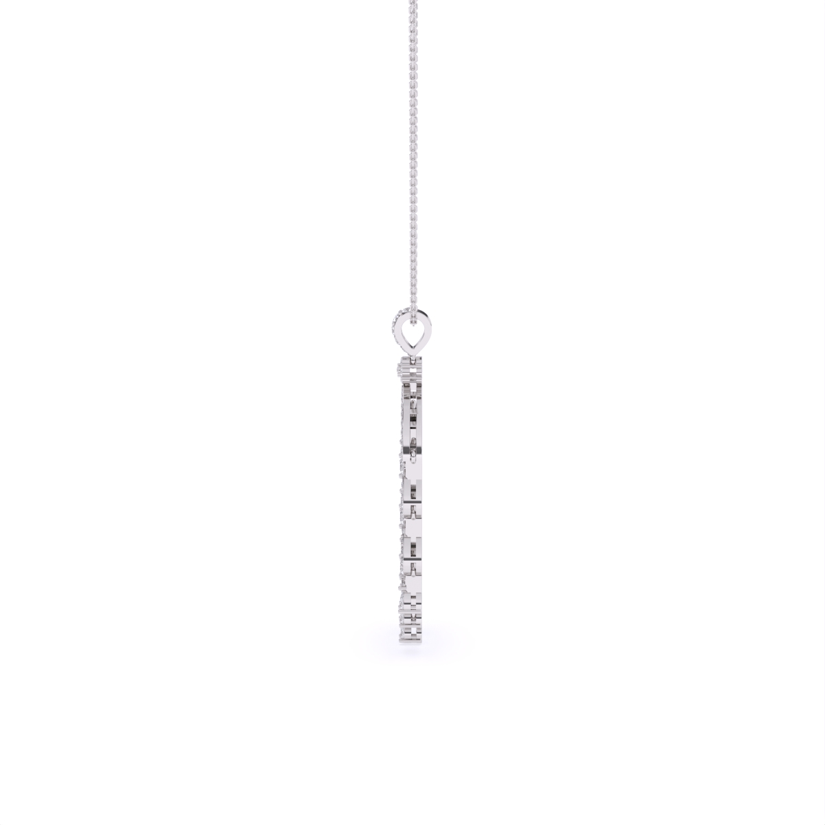 Chandelier Style Drop-Set Diamond Pendant
