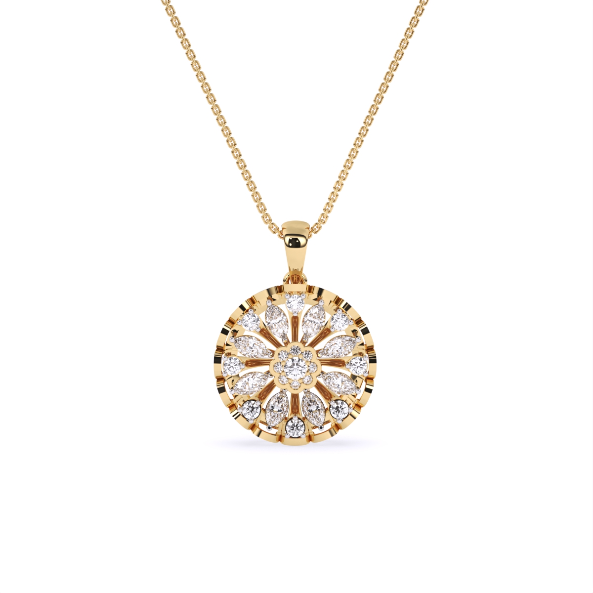 Multi-Stone Sparkle Diamond Pendant
