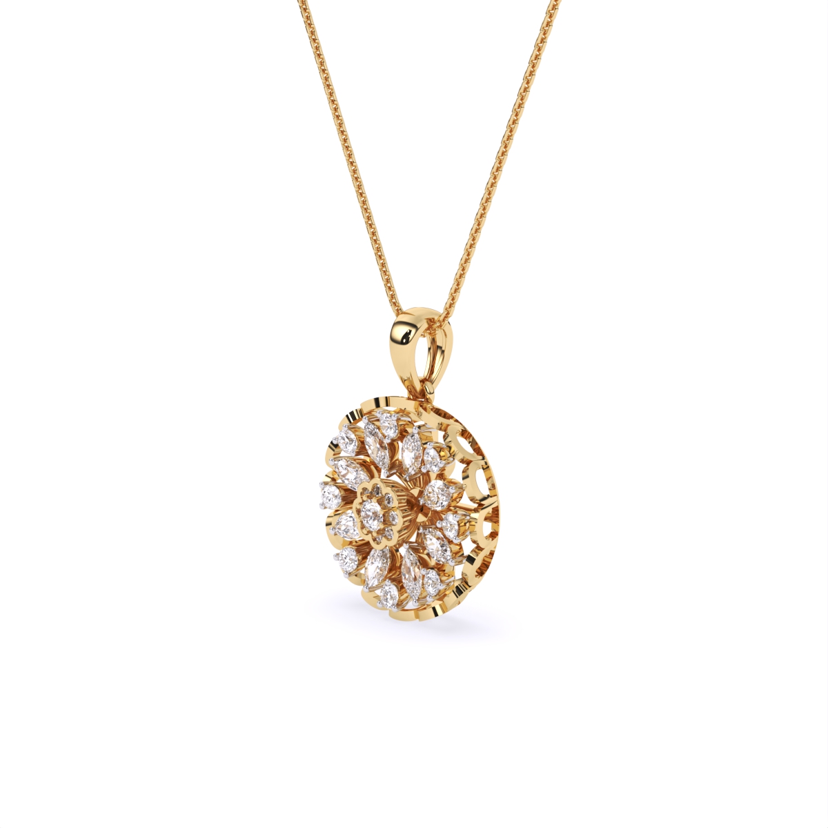 Multi-Stone Sparkle Diamond Pendant