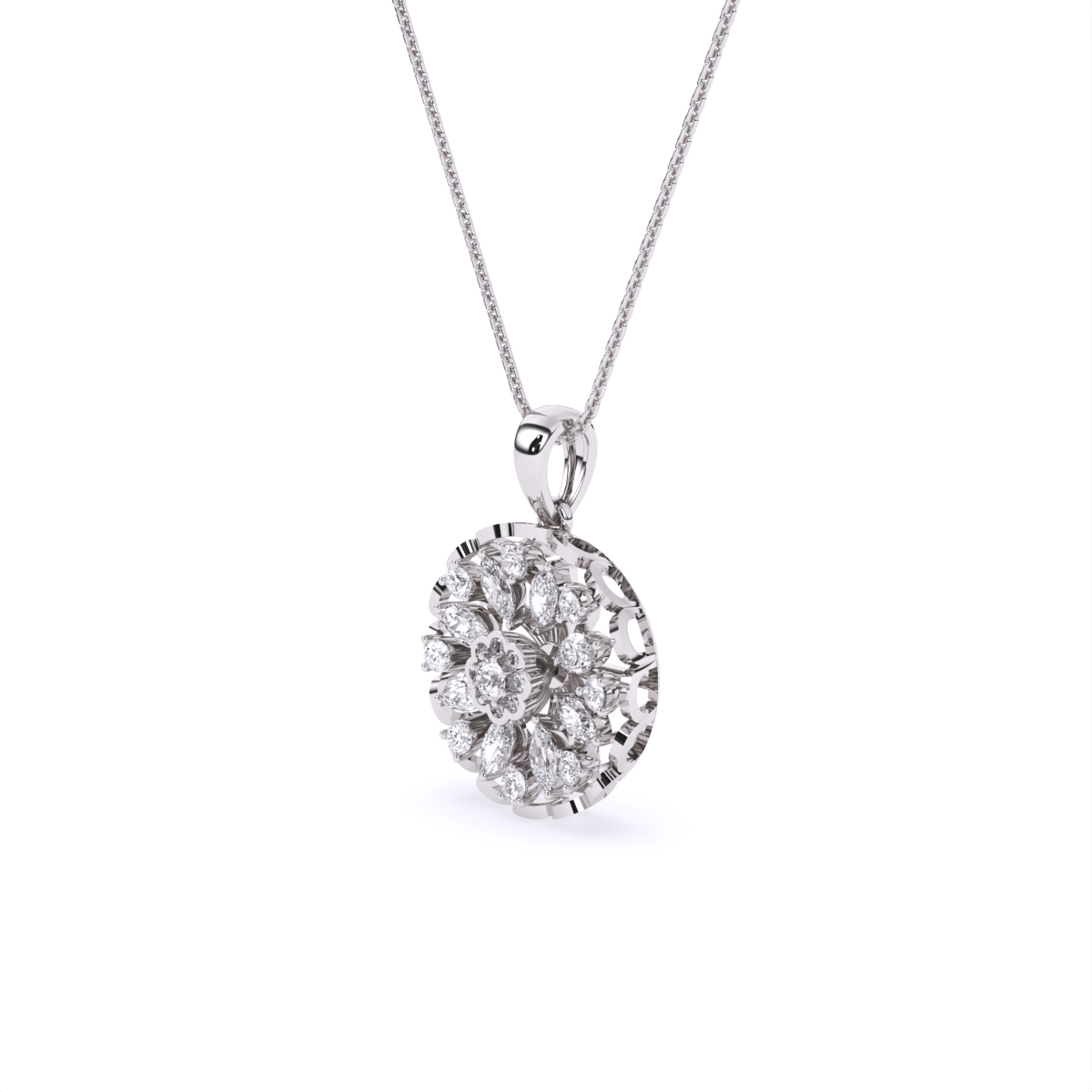 Multi-Stone Sparkle Diamond Pendant