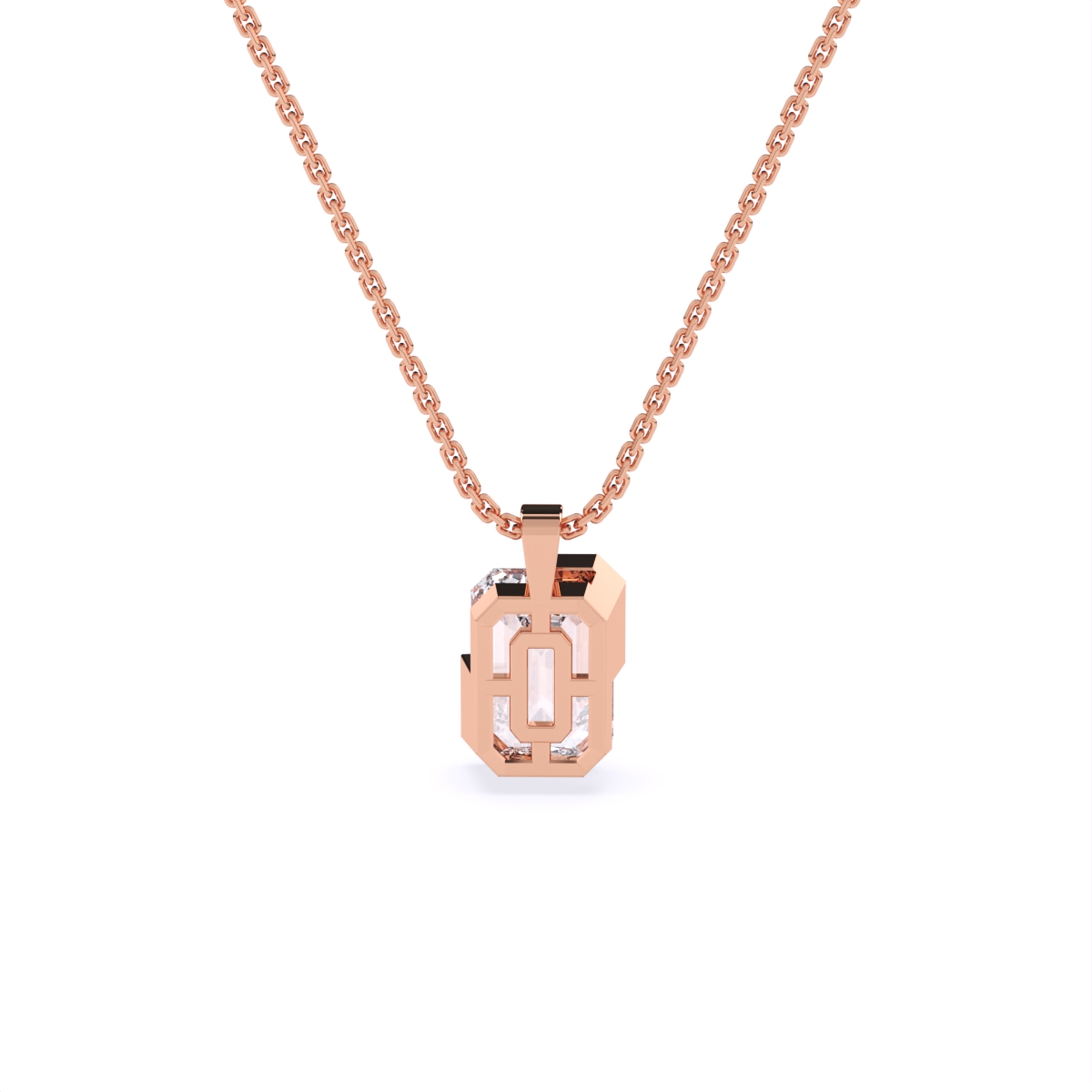 Timeless Emerald Cut Solitaire Diamond Necklace