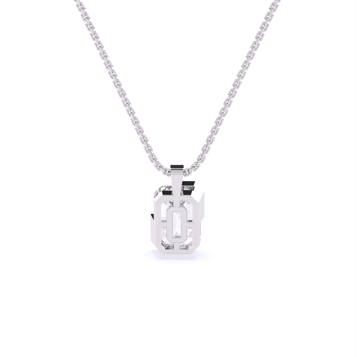 Timeless Emerald Cut Solitaire Diamond Necklace