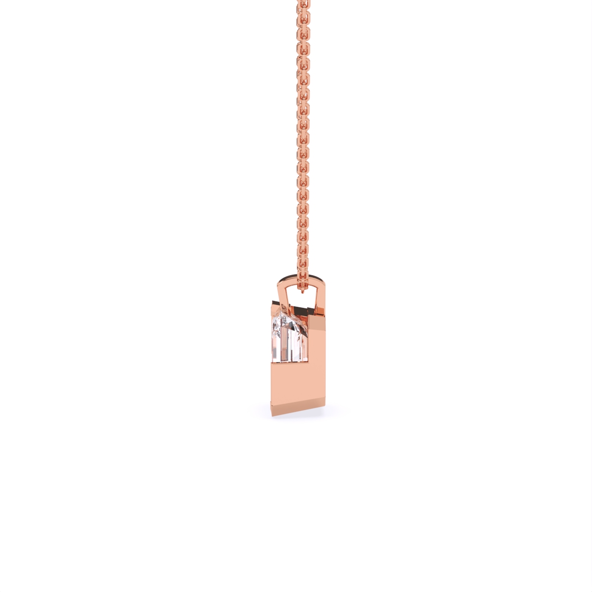 Timeless Emerald Cut Solitaire Diamond Necklace