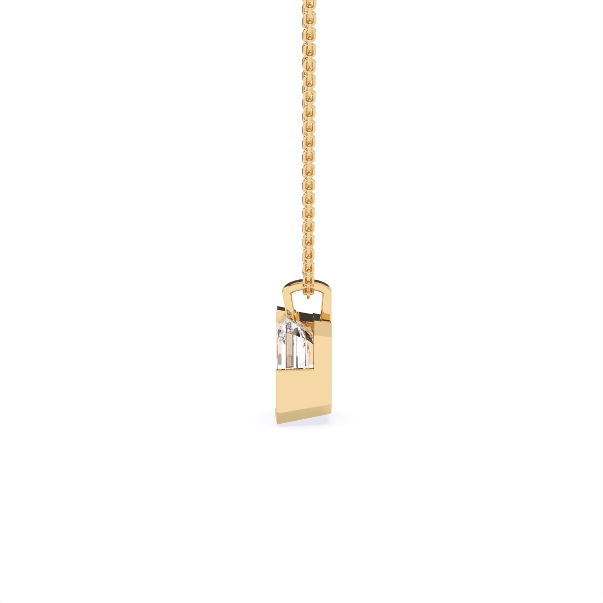 Timeless Emerald Cut Solitaire Diamond Necklace