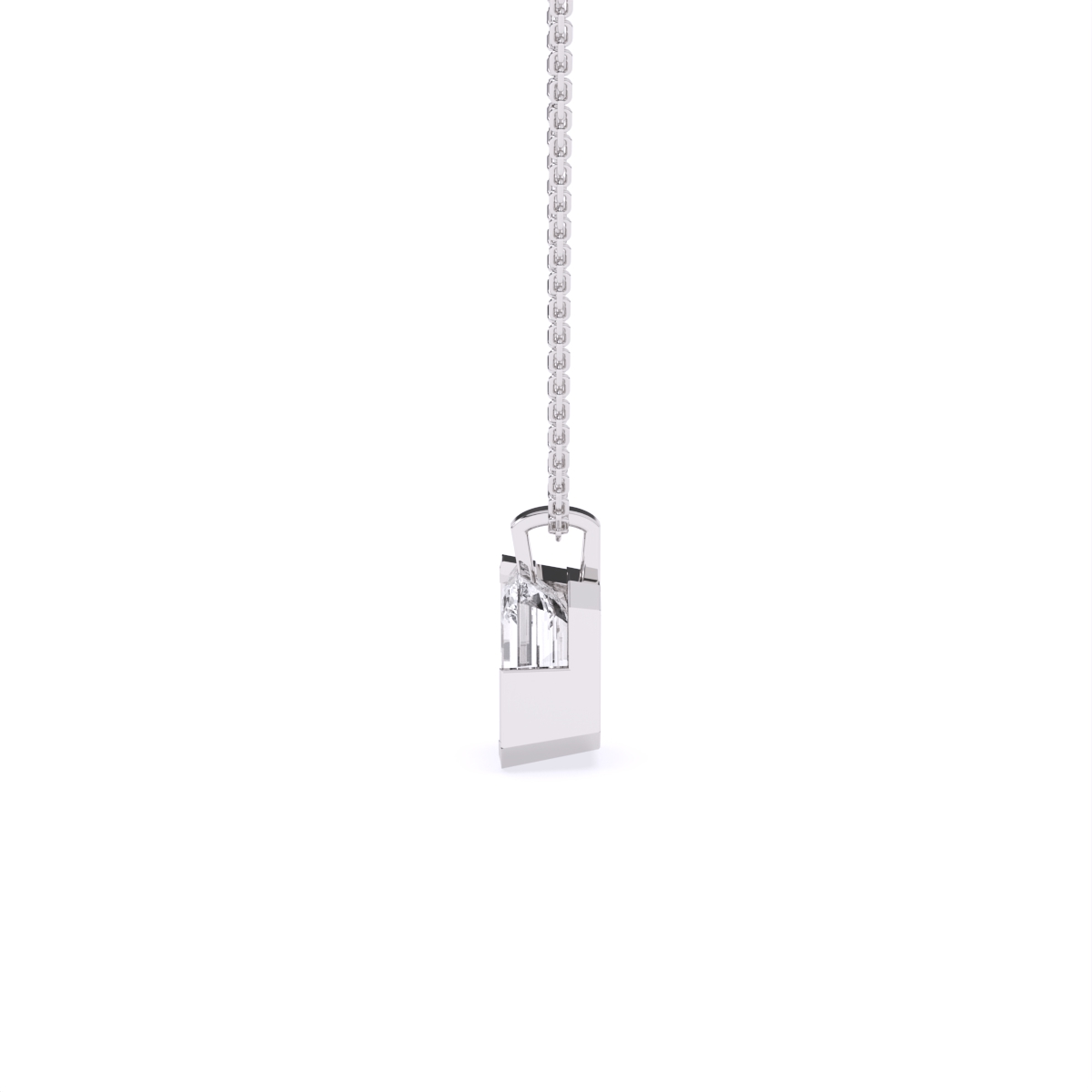 Timeless Emerald Cut Solitaire Diamond Necklace