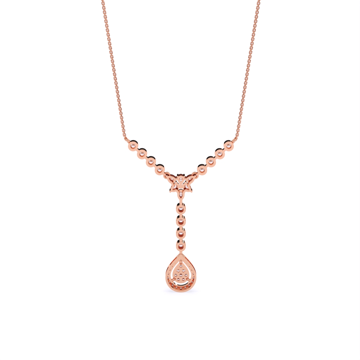 Glamorous Y-Necklace with Tear Drop Design