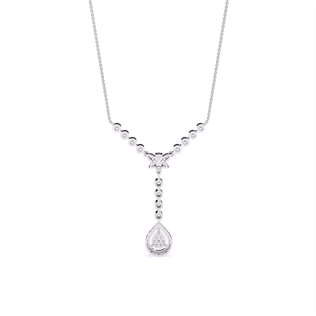 Glamorous Y-Necklace with Tear Drop Design
