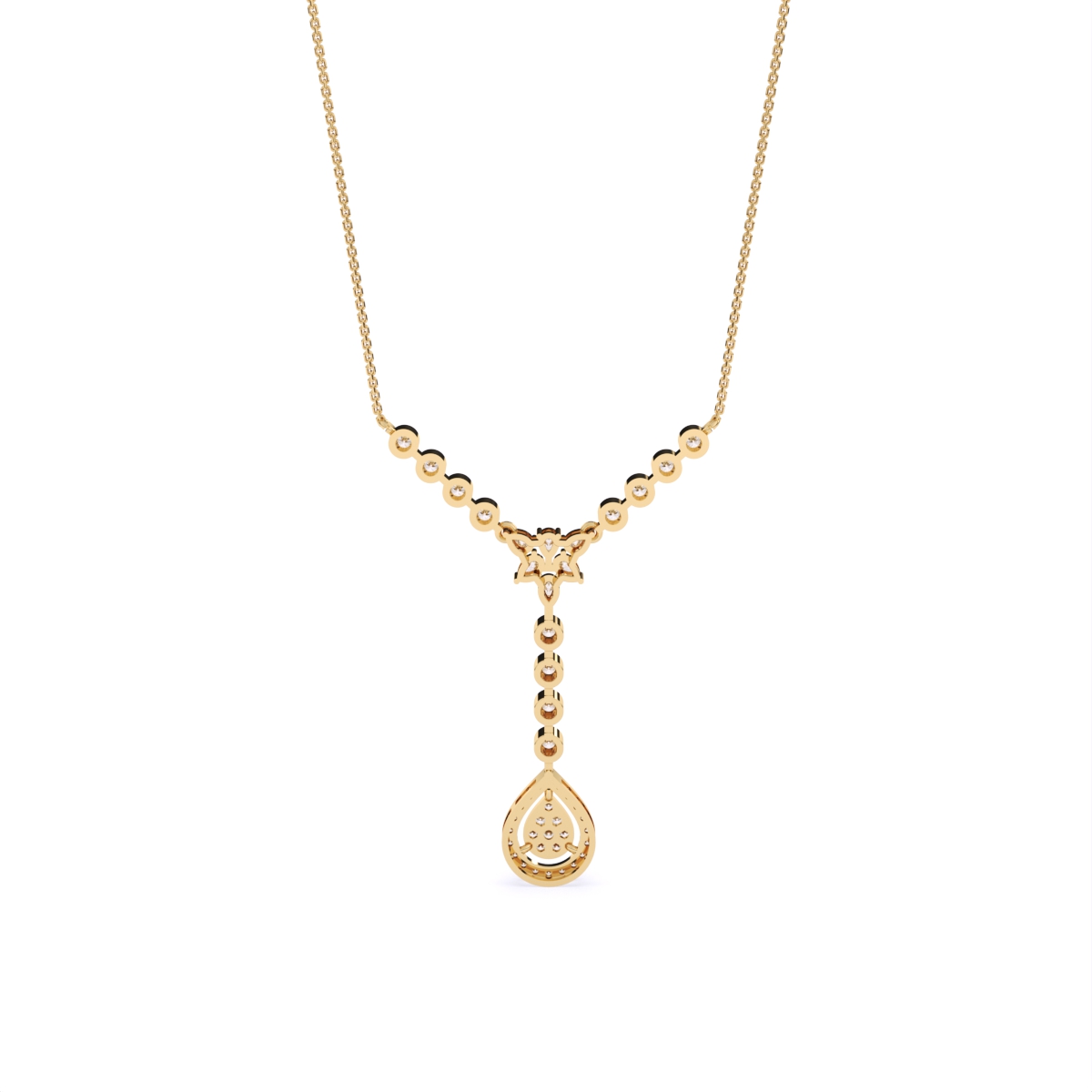 Glamorous Y-Necklace with Tear Drop Design