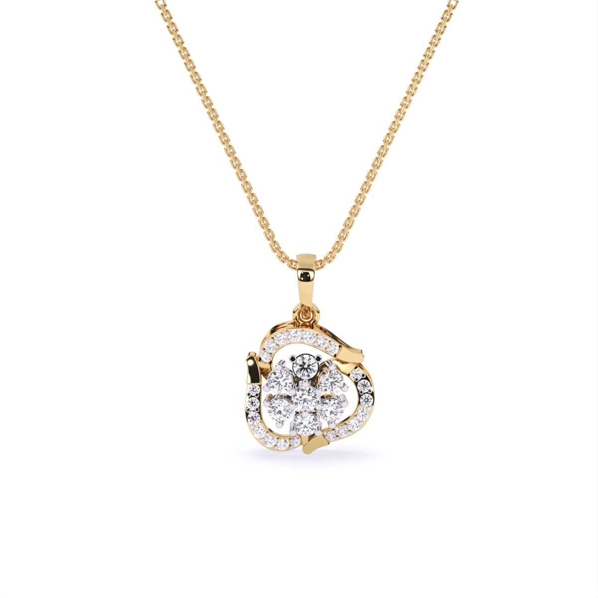 Dazzling Flower-Inspired Diamond Pendant