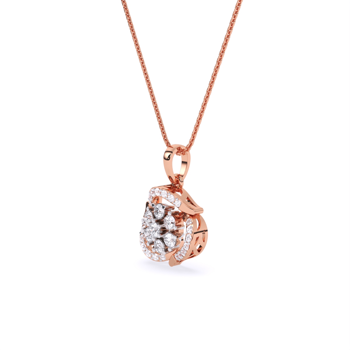 Dazzling Flower-Inspired Diamond Pendant