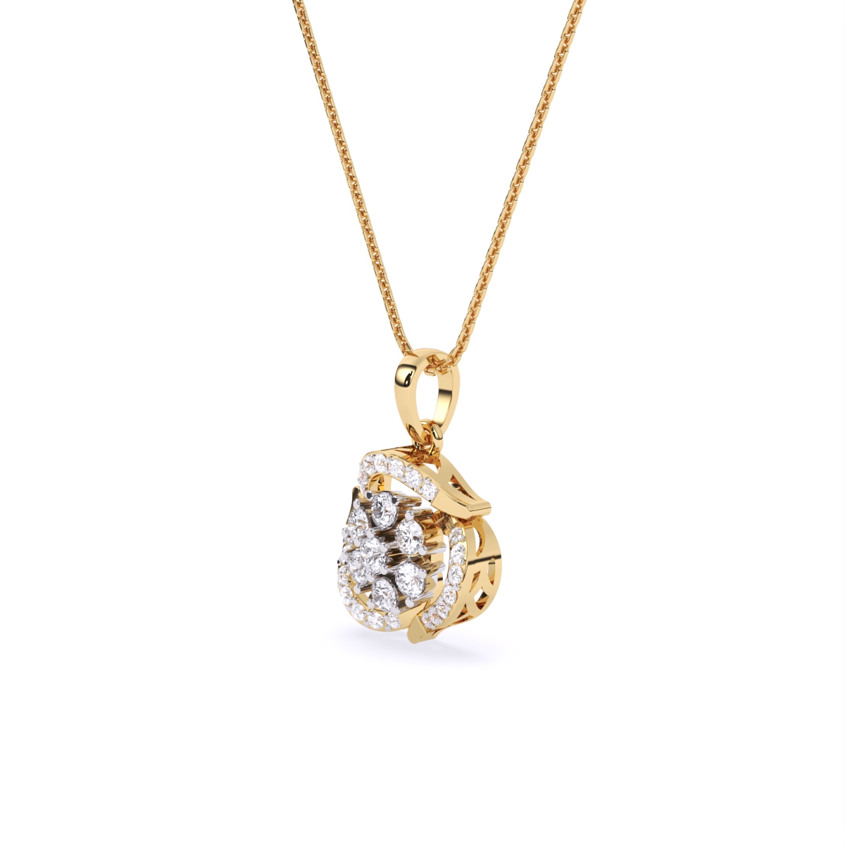 Dazzling Flower-Inspired Diamond Pendant