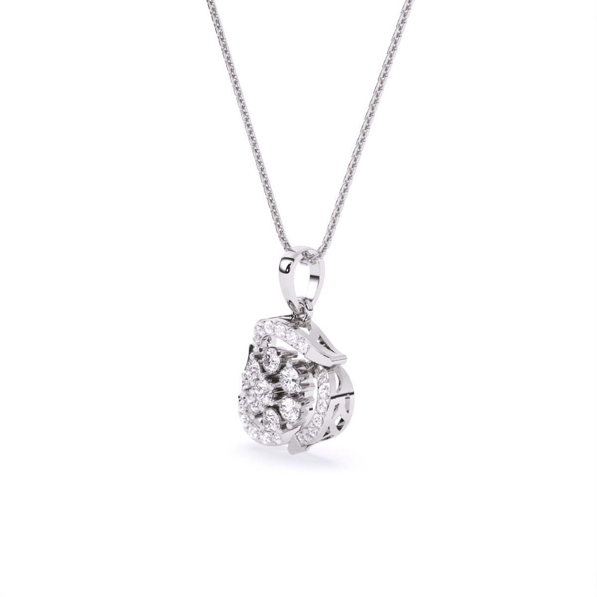 Dazzling Flower-Inspired Diamond Pendant